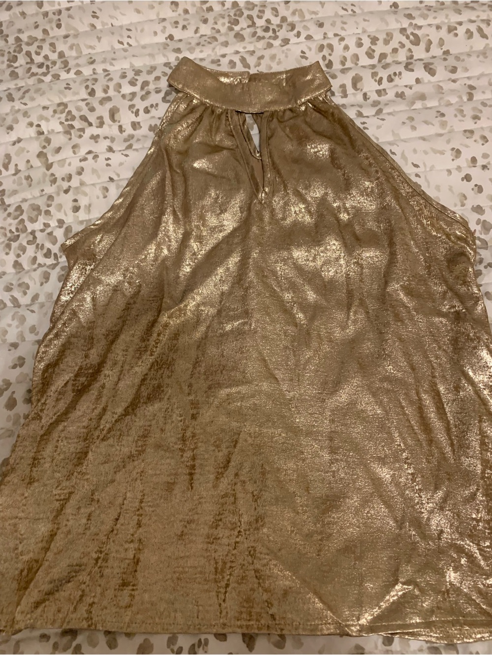 Gold Halter Neck Women's Top - Metallic Shine